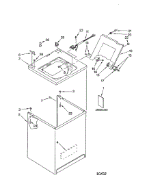Top And Cabinet parts for Kenmore Washer 110.22852102 (11022852102, 110 22852102) from AppliancePartsPros.com