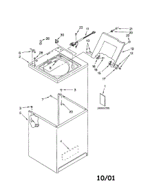 Top And Cabinet parts for Kenmore Washer 110.22882101 (11022882101, 110 22882101) from AppliancePartsPros.com