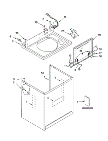 Top And Cabinet Parts parts for Kenmore Washer 110.22956102 (11022956102, 110 22956102) from AppliancePartsPros.com