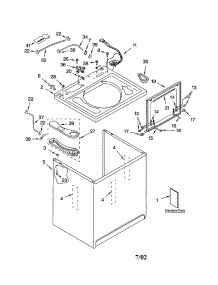 Top And Cabinet parts for Kenmore Washer 110.22974102 (11022974102, 110 22974102) from AppliancePartsPros.com