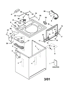 Top And Cabinet parts for Kenmore Washer 110.22996100 (11022996100, 110 22996100) from AppliancePartsPros.com