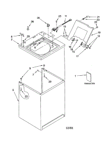Top And Cabinet parts for Kenmore Washer 110.23722200 (11023722200, 110 23722200) from AppliancePartsPros.com