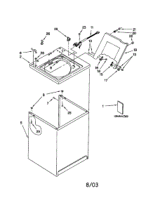 Top And Cabinet parts for Kenmore Washer 110.24712300 (11024712300, 110 24712300) from AppliancePartsPros.com