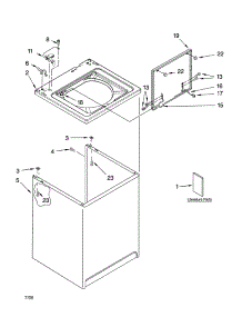 Top And Cabinet Parts parts for Kenmore Washer 110.25294501 (11025294501, 110 25294501) from AppliancePartsPros.com