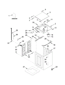 Top And Cabinet Parts parts for Kenmore Washer 110.26132410 (11026132410, 110 26132410) from AppliancePartsPros.com