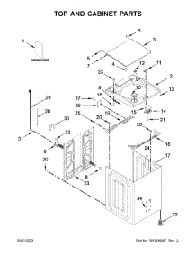 Top And Cabinet Parts parts for Kenmore Washer 110.26132414 (11026132414, 110 26132414) from AppliancePartsPros.com
