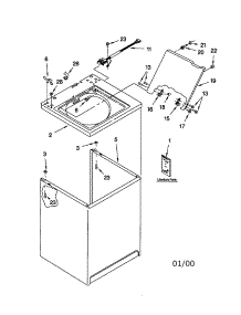 Top And Cabinet parts for Kenmore Washer 110.26294694 (11026294694, 110 26294694) from AppliancePartsPros.com
