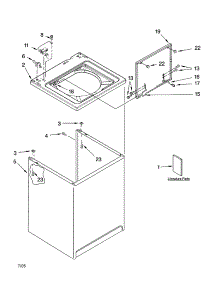 Top And Cabinet Parts parts for Kenmore Washer 110.26332501 (11026332501, 110 26332501) from AppliancePartsPros.com