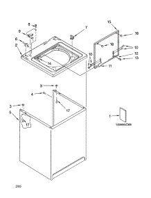 Top And Cabinet Parts parts for Kenmore Washer 110.26442503 (11026442503, 110 26442503) from AppliancePartsPros.com