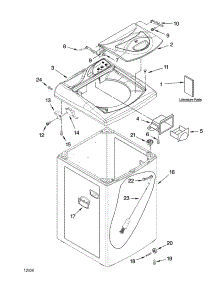 Top And Cabinet Parts parts for Kenmore Washer 110.2644722 (1102644722, 110 2644722) from AppliancePartsPros.com