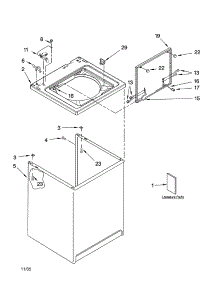 Top And Cabinet Parts parts for Kenmore Washer 110.26632502 (11026632502, 110 26632502) from AppliancePartsPros.com