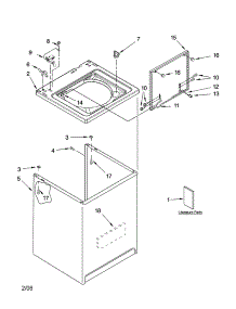 Top And Cabinet Parts parts for Kenmore Washer 110.26742503 (11026742503, 110 26742503) from AppliancePartsPros.com