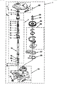 Gearcase parts for Kenmore Washer 110.26834690 (11026834690, 110 26834690) from AppliancePartsPros.com