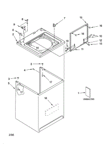 Top And Cabinet Parts parts for Kenmore Washer 110.26852504 (11026852504, 110 26852504) from AppliancePartsPros.com