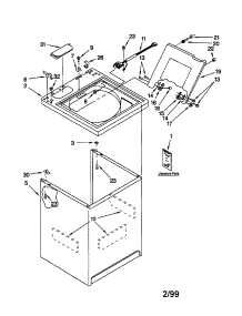Top And Cabinet parts for Kenmore Washer 110.26955691 (11026955691, 110 26955691) from AppliancePartsPros.com