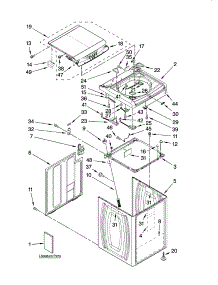 Top And Cabinet Parts parts for Kenmore Washer 110.27062601 (11027062601, 110 27062601) from AppliancePartsPros.com