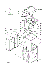Top And Cabinet Parts parts for Kenmore Washer 110.27092602 (11027092602, 110 27092602) from AppliancePartsPros.com