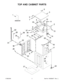 Top And Cabinet Parts parts for Kenmore Washer 110.27132411 (11027132411, 110 27132411) from AppliancePartsPros.com