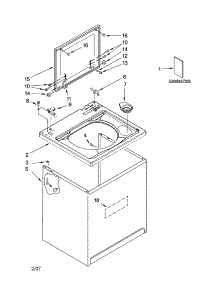 Top And Cabinet Parts parts for Kenmore Washer 110.27751700 (11027751700, 110 27751700) from AppliancePartsPros.com