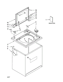 Top And Cabinet Parts parts for Kenmore Washer 110.27761700 (11027761700, 110 27761700) from AppliancePartsPros.com