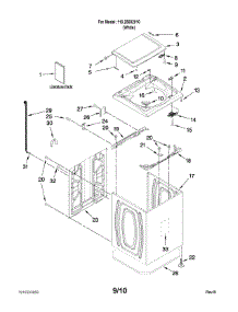 Top And Cabinet Parts parts for Kenmore Washer 110.28002010 (11028002010, 110 28002010) from AppliancePartsPros.com