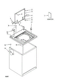 Top And Cabinet Parts parts for Kenmore Washer 110.28352700 (11028352700, 110 28352700) from AppliancePartsPros.com