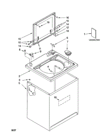 Top And Cabinet Parts parts for Kenmore Washer 110.28632700 (11028632700, 110 28632700) from AppliancePartsPros.com