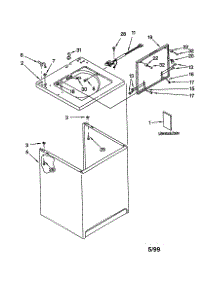 Top And Cabinet parts for Kenmore Washer 110.29032990 (11029032990, 110 29032990) from AppliancePartsPros.com