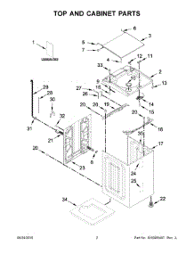 Top And Cabinet Parts parts for Kenmore Washer 110.29133411 (11029133411, 110 29133411) from AppliancePartsPros.com