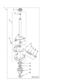 Brake And Drive Tube Parts parts for Kenmore Washer 110.29592801 (11029592801, 110 29592801) from AppliancePartsPros.com