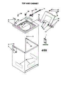Top And Cabinet parts for Kenmore Washer 110.29812891 (11029812891, 110 29812891) from AppliancePartsPros.com