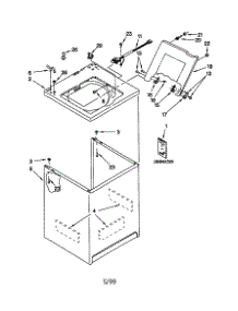 Top And Cabinet parts for Kenmore Washer 110.29852992 (11029852992, 110 29852992) from AppliancePartsPros.com