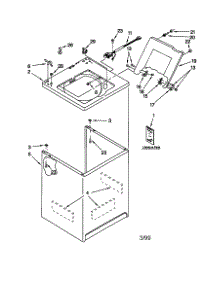 Top And Cabinet parts for Kenmore Washer 110.29882891 (11029882891, 110 29882891) from AppliancePartsPros.com