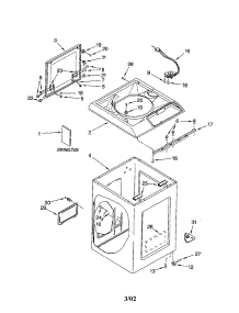 Top And Cabinet parts for Kenmore Washer 110.42722200 (11042722200, 110 42722200) from AppliancePartsPros.com