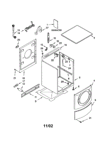 Top And Cabinets parts for Kenmore Washer 110.42824201 (11042824201, 110 42824201) from AppliancePartsPros.com