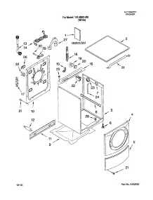Top And Cabinet parts for Kenmore Washer 110.45801400 (11045801400, 110 45801400) from AppliancePartsPros.com