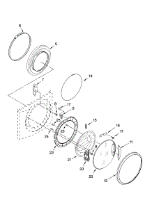 Door And Latch Parts parts for Kenmore Washer 110.46462501 (11046462501, 110 46462501) from AppliancePartsPros.com