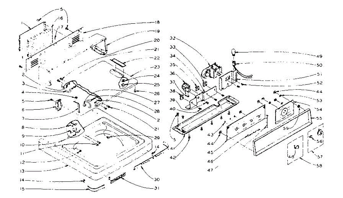 Parts for Kenmore 110.5804301 (1105804301, 110 5804301): Machine Top ...