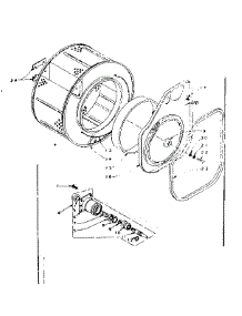 Cylinder And Hub parts for Kenmore Washer Dryer Combo 110.5809800 (1105809800, 110 5809800) from AppliancePartsPros.com