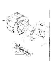 Cylinder And Hub parts for Kenmore Washer Dryer Combo 110.5809803 (1105809803, 110 5809803) from AppliancePartsPros.com