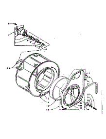 Cylinder And Hub parts for Kenmore Washer Dryer Combo 110.5909953 (1105909953, 110 5909953) from AppliancePartsPros.com