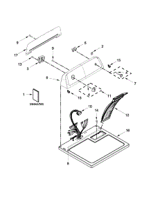 Top And Console Parts parts for Kenmore Dryer 110.6012510 (1106012510, 110 6012510) from AppliancePartsPros.com