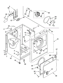 Cabinet Parts parts for Kenmore Dryer 110.60232002 (11060232002, 110 60232002) from AppliancePartsPros.com