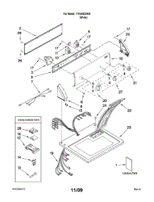 Top And Console Parts parts for Kenmore Dryer 110.60522900 (11060522900, 110 60522900) from AppliancePartsPros.com