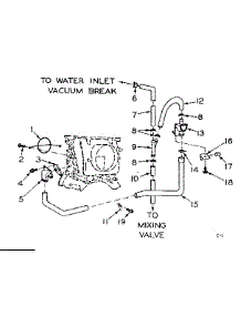 Blower Inlet Flush Accessory parts for Kenmore Washer Dryer Combo 110.6109805 (1106109805, 110 6109805) from AppliancePartsPros.com