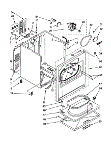 Cabinet parts for Kenmore Dryer 110.62722100 (11062722100, 110 62722100) from AppliancePartsPros.com