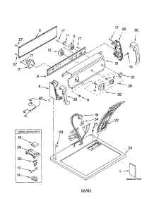 Top And Console parts for Kenmore Dryer 110.62802101 (11062802101, 110 62802101) from AppliancePartsPros.com