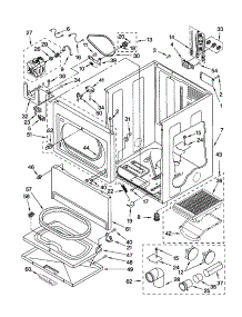 Cabinet parts for Kenmore Dryer 110.62982100 (11062982100, 110 62982100) from AppliancePartsPros.com