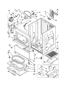 Cabinet parts for Kenmore Dryer 110.63956101 (11063956101, 110 63956101) from AppliancePartsPros.com