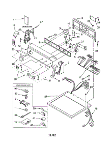 Top And Console parts for Kenmore Dryer 110.63956102 (11063956102, 110 63956102) from AppliancePartsPros.com
